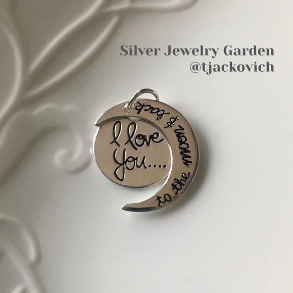 “I love you to the moon and back” SterlingPendant - Picture 1 of 4